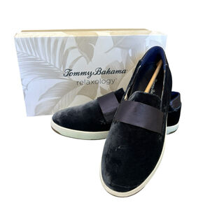 NEW Tommy Bahama Womens Shoes Relaxology Cove Floral Slip On Blue Velvet Sz. 8